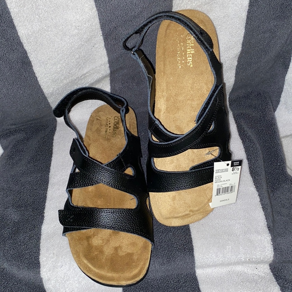 rare COBBIE CUDDLERS hard to find VELCRO ortho shoes leather sandals 8.5 nwt